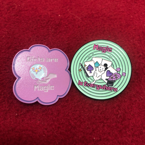 Feminist Enamel Magic Pins - Double Set